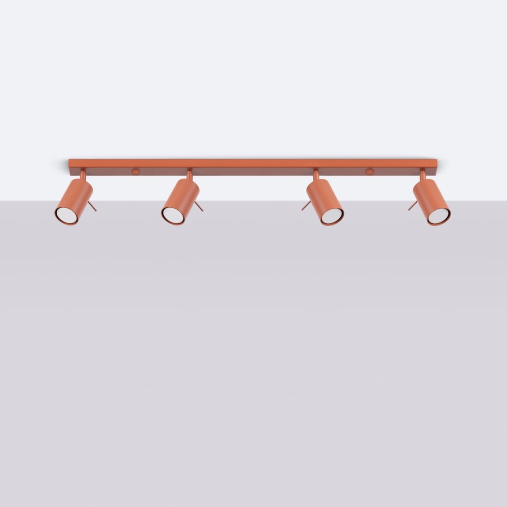 Plafonnier Acier Ocre Rouge GU10 4 Ring — vue 3