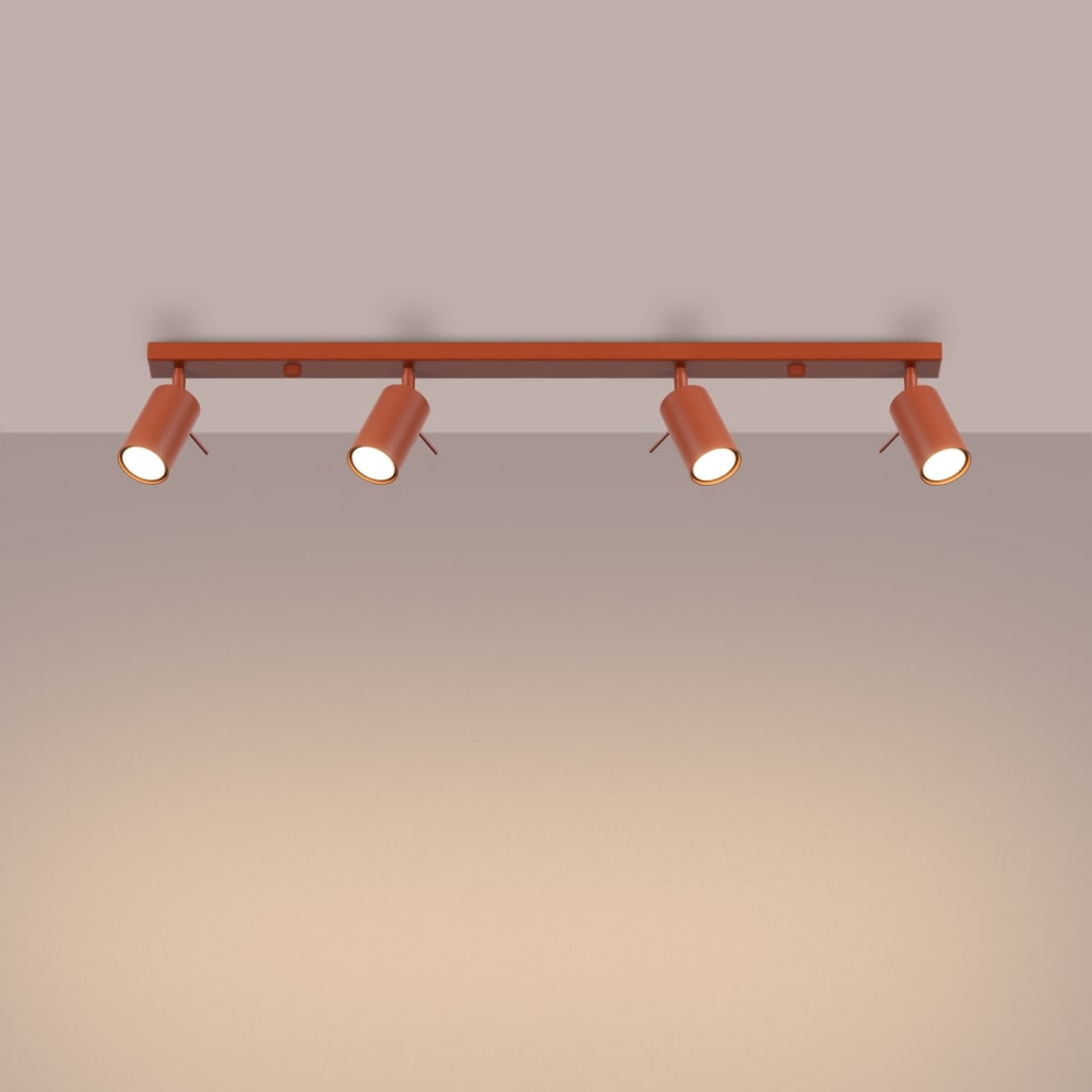 Plafonnier Acier Ocre Rouge GU10 4 Ring — vue 4