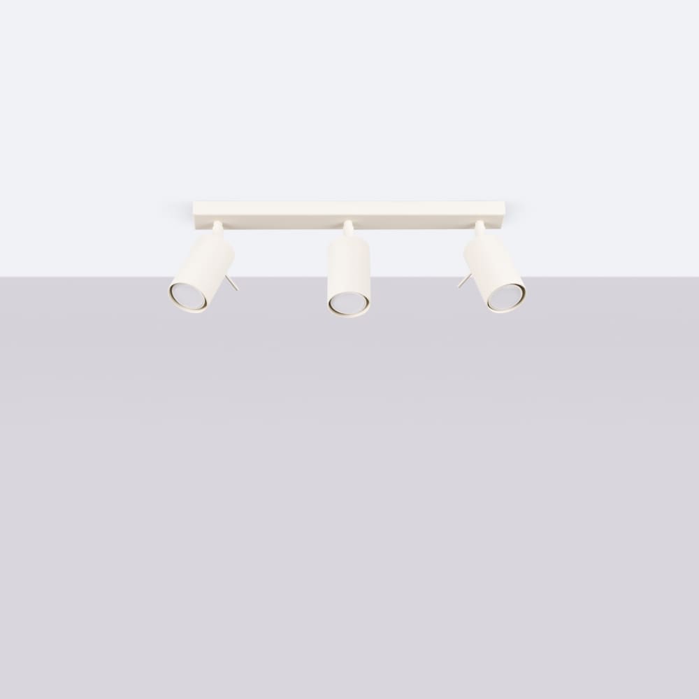 Plafonnier Acier Beige GU10 3 Ring Line — vue 3