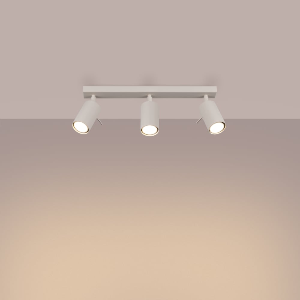 Plafonnier Acier Beige GU10 3 Ring Line — vue 4