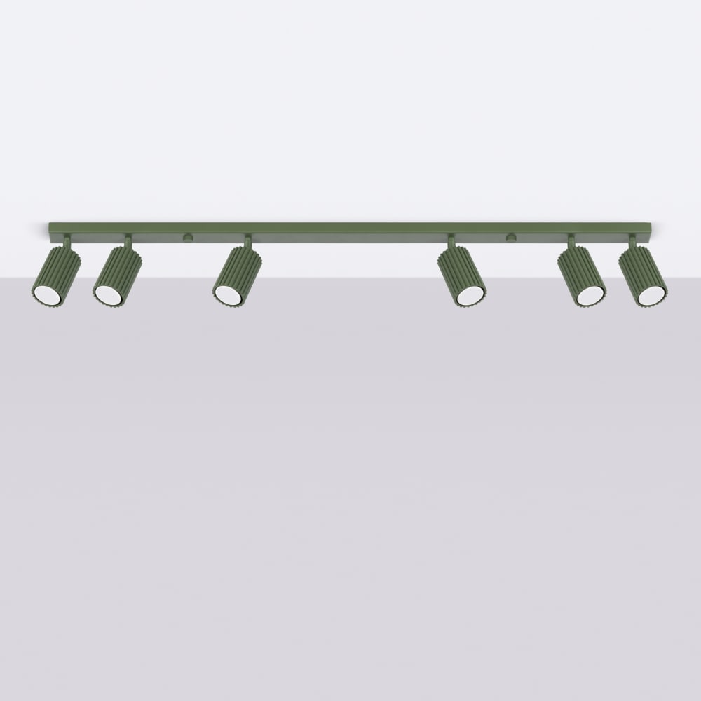 Plafonnier Aluminium Vert Olive GU10 6 Karbon — vue 3