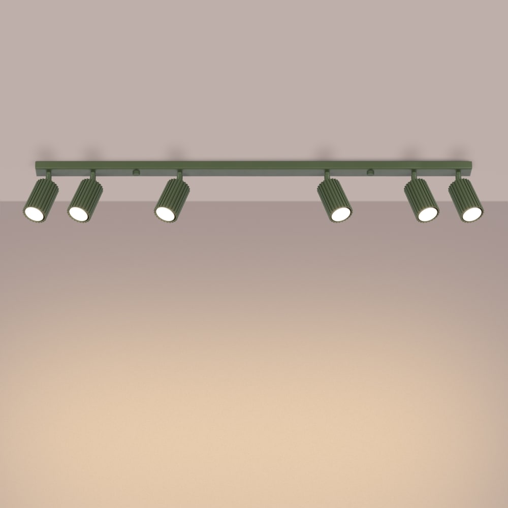 Plafonnier Aluminium Vert Olive GU10 6 Karbon — vue 4