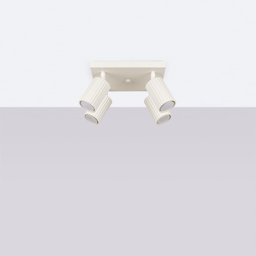 Plafonnier Aluminium Beige GU10 4 Karbon — vue 3