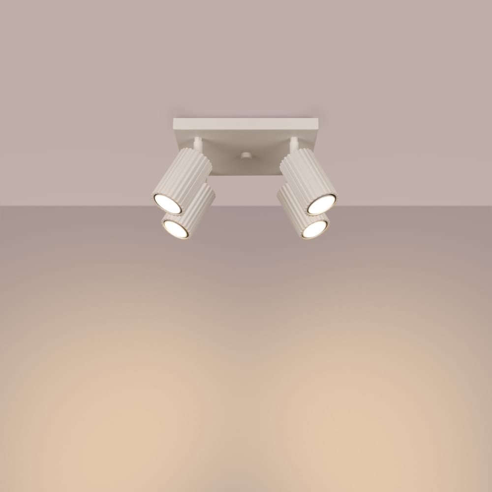 Plafonnier Aluminium Beige GU10 4 Karbon — vue 4