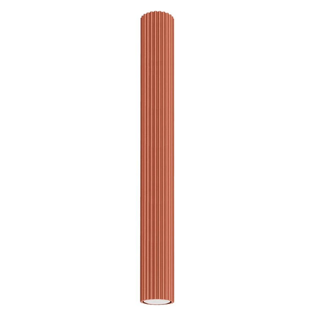 Plafonnier aluminium ocre rouge H 60 cm