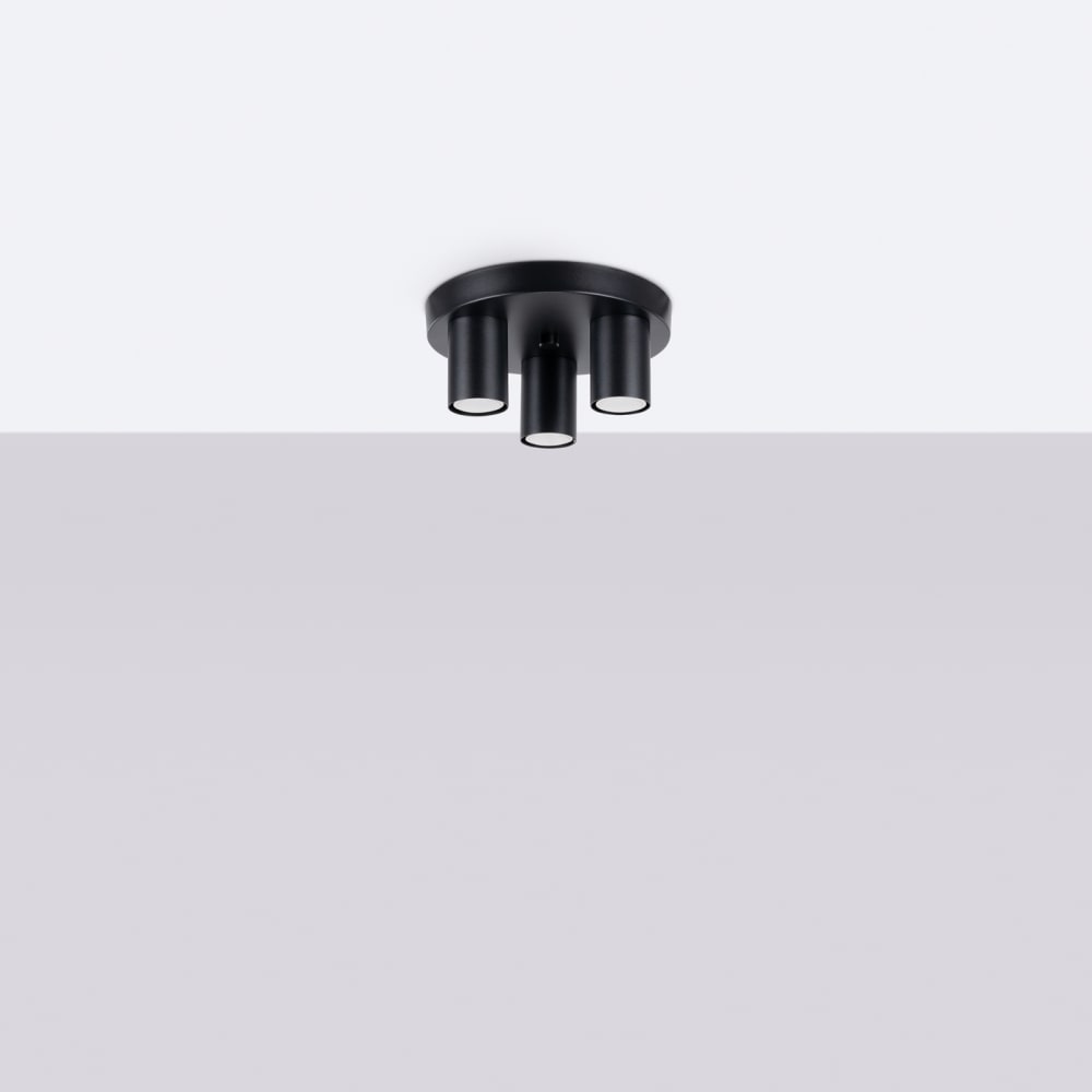 Plafonnier Acier Noir GU10 3 Lagos — vue 3