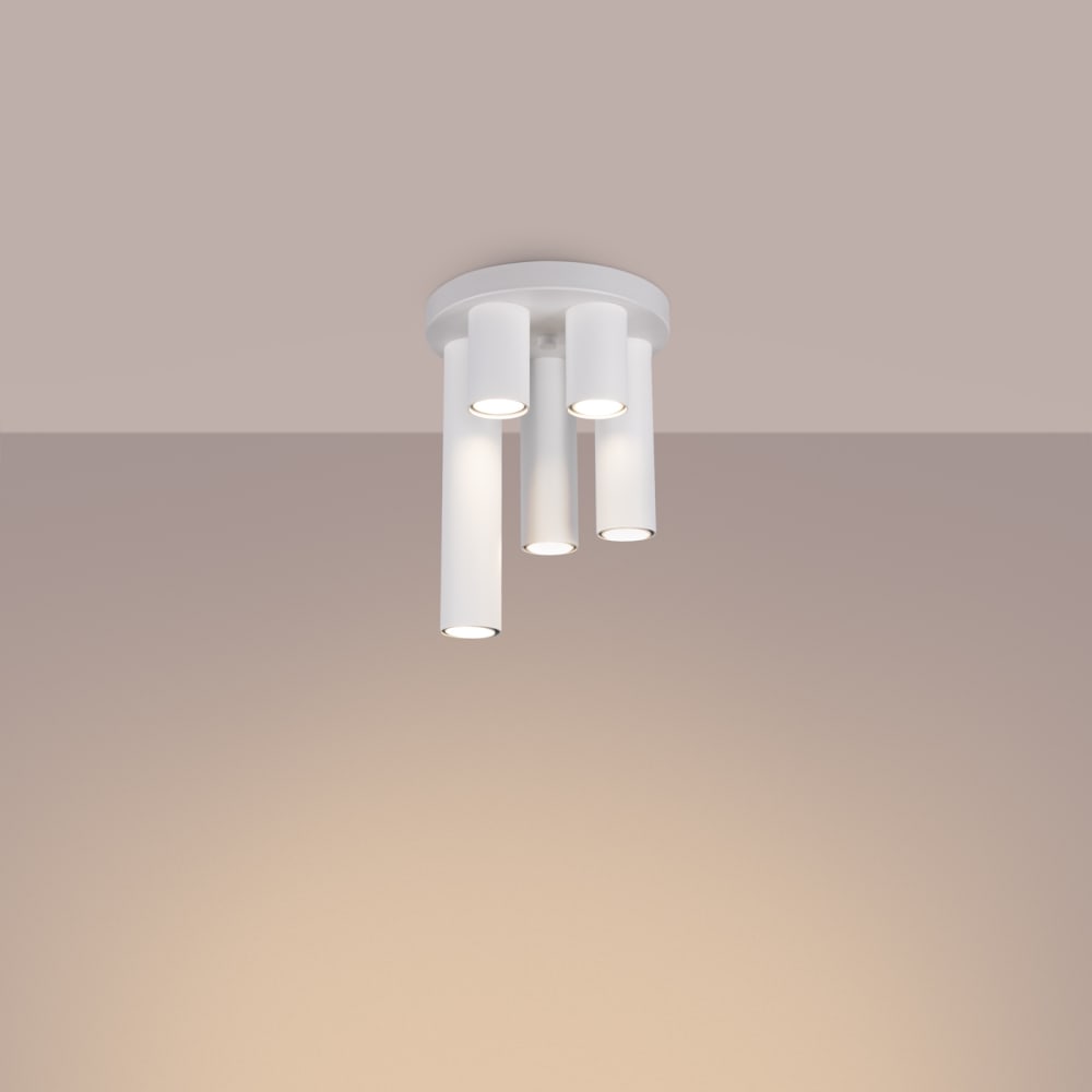 Plafonnier Acier Blanc GU10 5 Lagos — vue 4