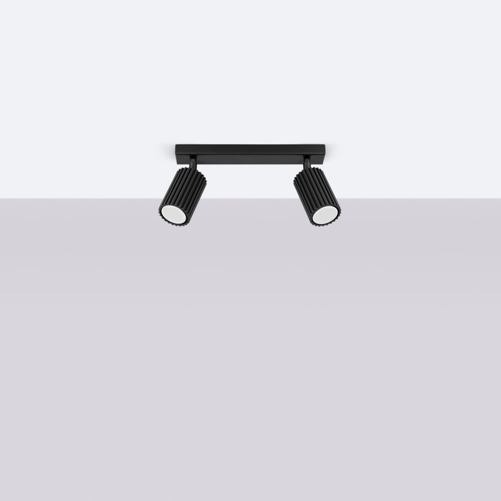 Plafonnier Aluminium Noir GU10 2 Karbon — vue 3