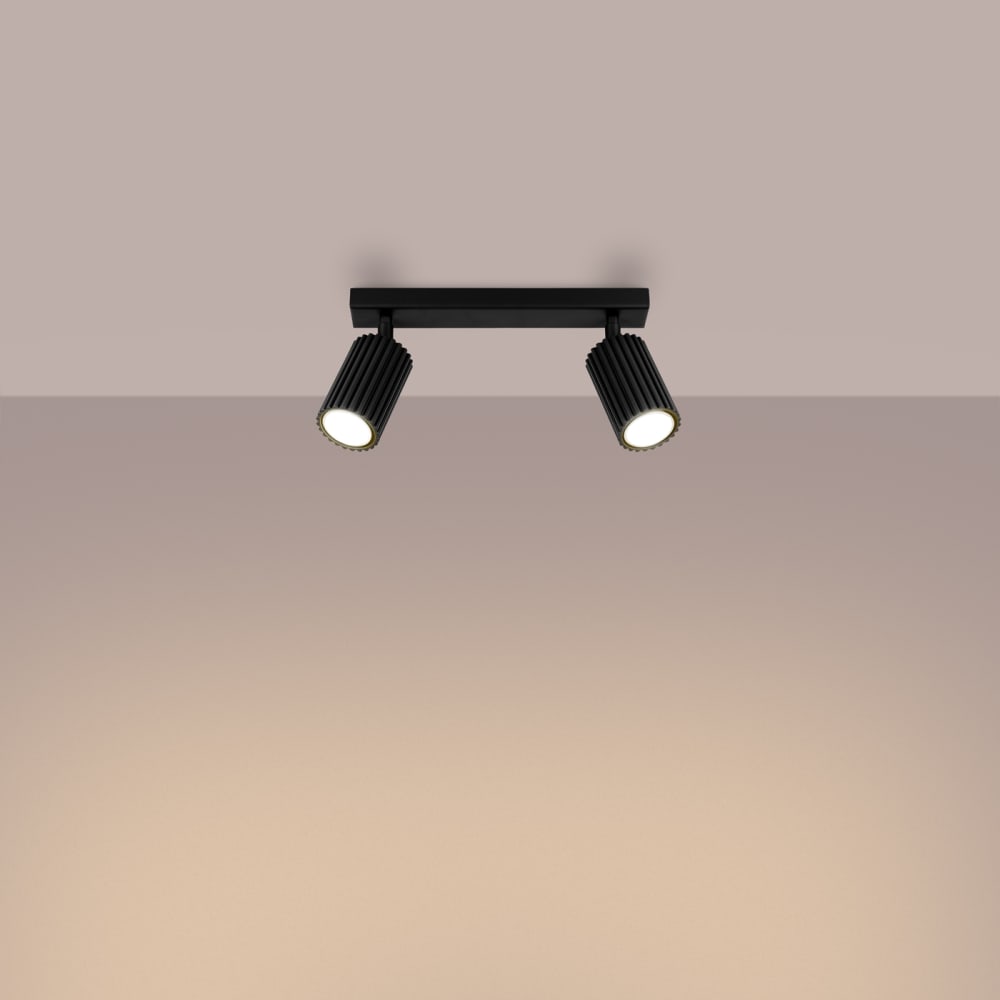 Plafonnier Aluminium Noir GU10 2 Karbon — vue 4