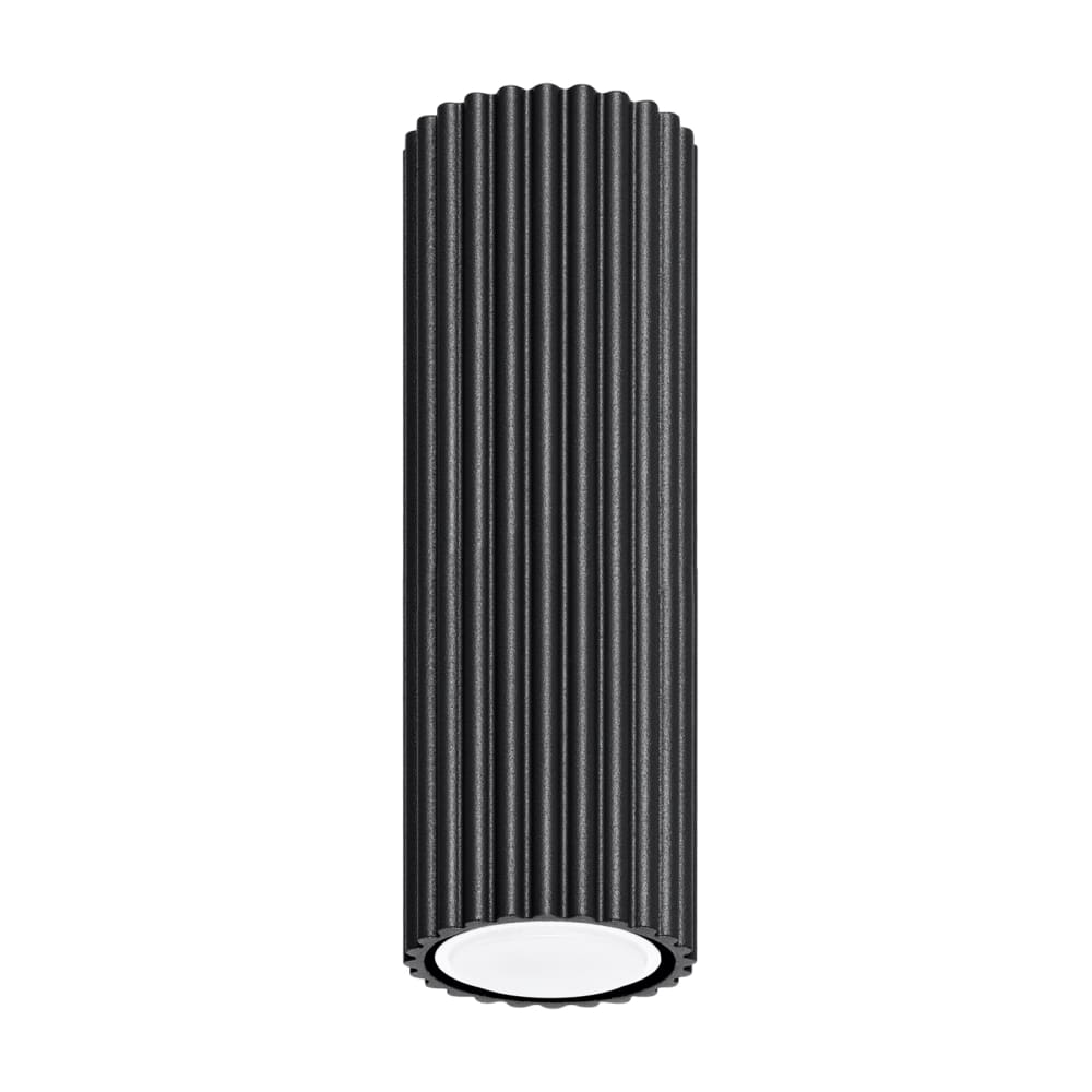 Plafonnier aluminium noir H 20 cm