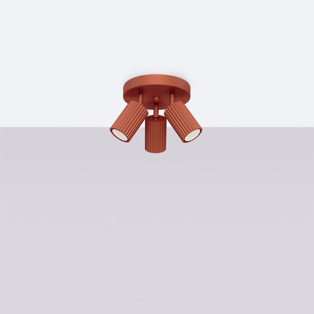 Plafonnier Aluminium Ocre Rouge GU10 3 Karbon — vue 3