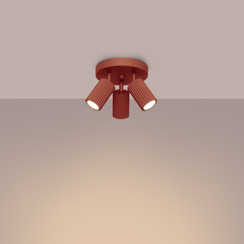 Plafonnier Aluminium Ocre Rouge GU10 3 Karbon — vue 4