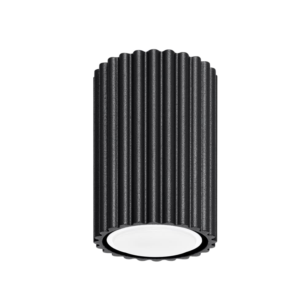Plafonnier aluminium noir H 10 cm