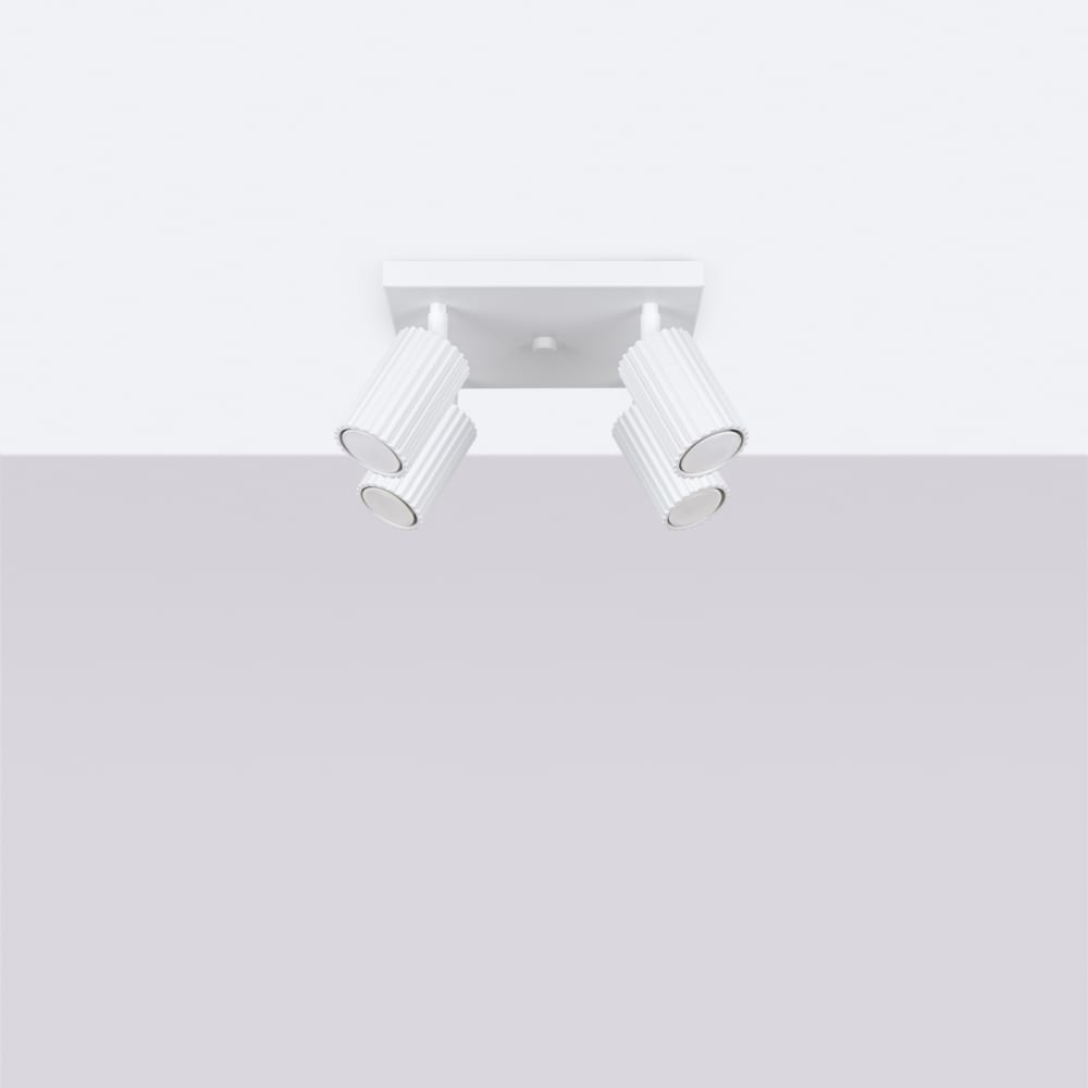 Plafonnier Aluminium Blanc GU10 4 Karbon — vue 3