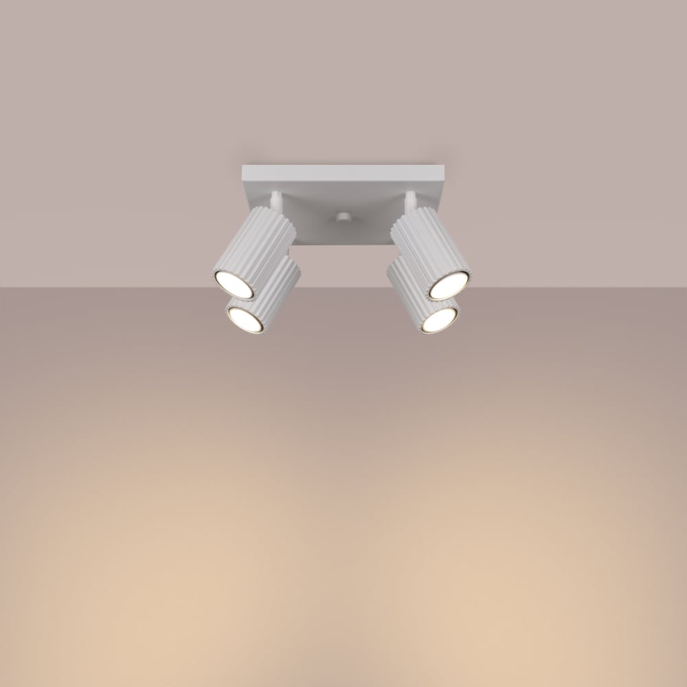 Plafonnier Aluminium Blanc GU10 4 Karbon — vue 4