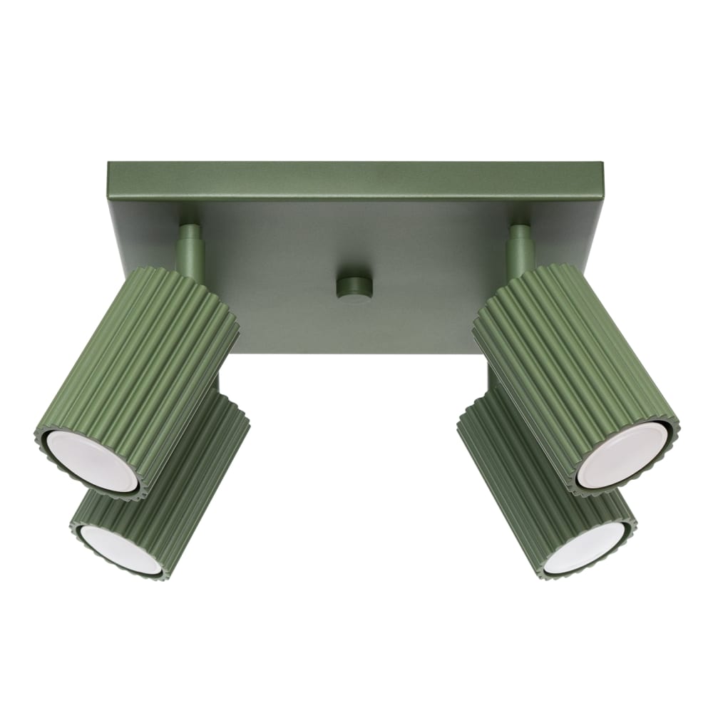 Plafonnier aluminium vert H 17 cm