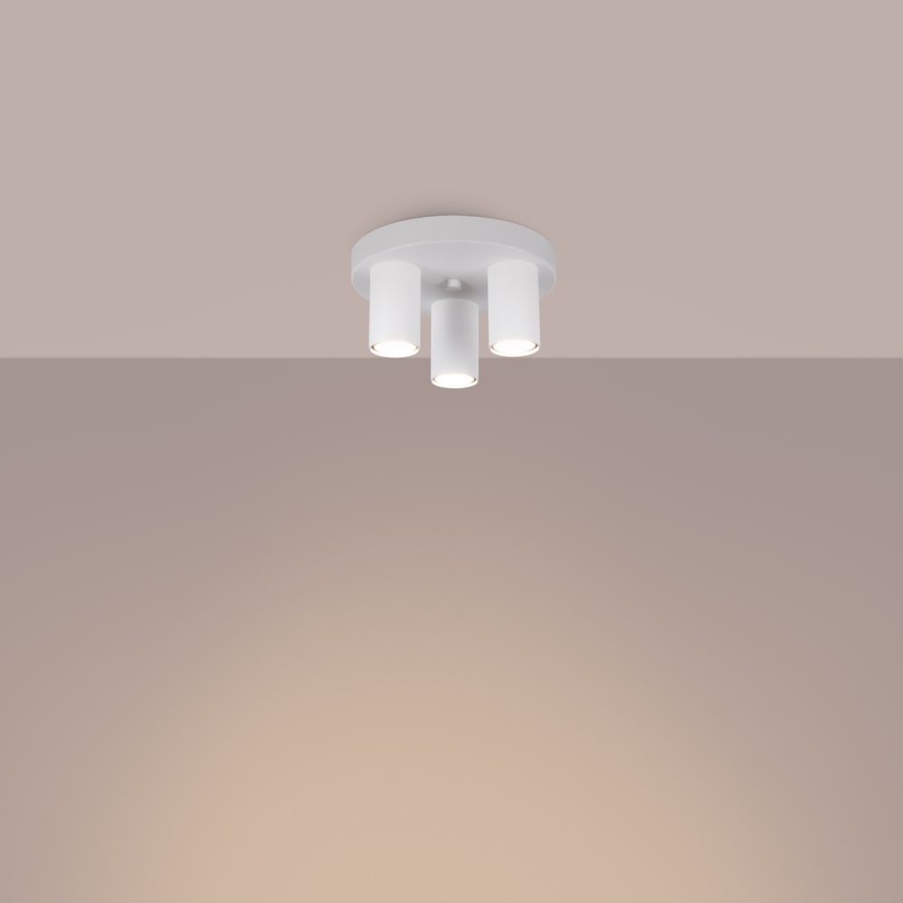 Plafonnier Acier Blanc GU10 3 Lagos — vue 4