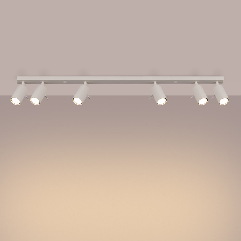 Plafonnier Acier Beige GU10 6 Ring — vue 4