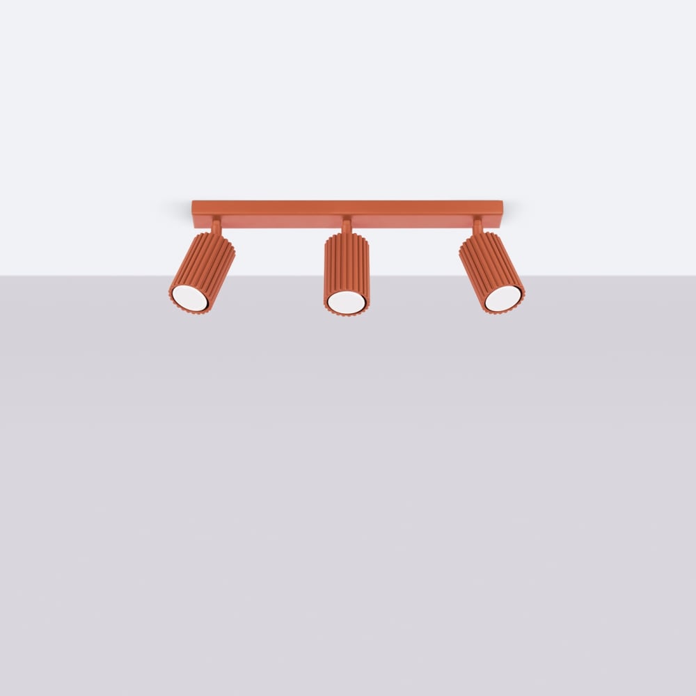 Plafonnier Aluminium Ocre Rouge GU10 3 Karbon Line — vue 3