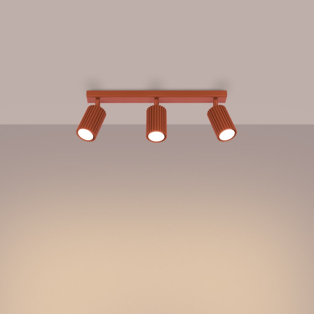 Plafonnier Aluminium Ocre Rouge GU10 3 Karbon Line — vue 4