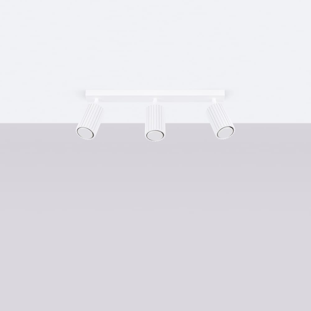 Plafonnier Aluminium Blanc GU10 3 Karbon Line — vue 3
