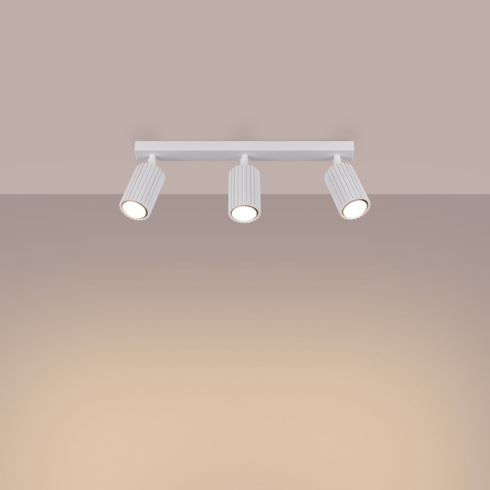 Plafonnier Aluminium Blanc GU10 3 Karbon Line — vue 4
