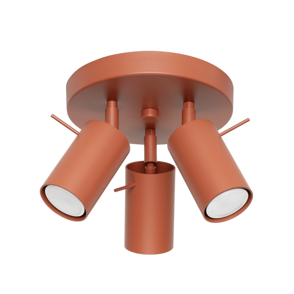 Plafonnier Acier Ocre - rouge