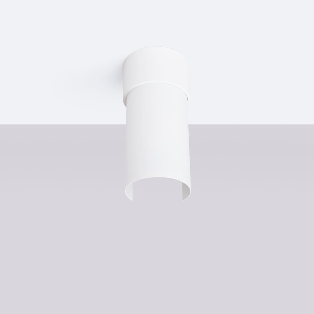 Plafonnier Acier Blanc E27 1 Flash — vue 3