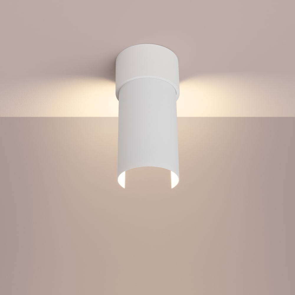 Plafonnier Acier Blanc E27 1 Flash — vue 4