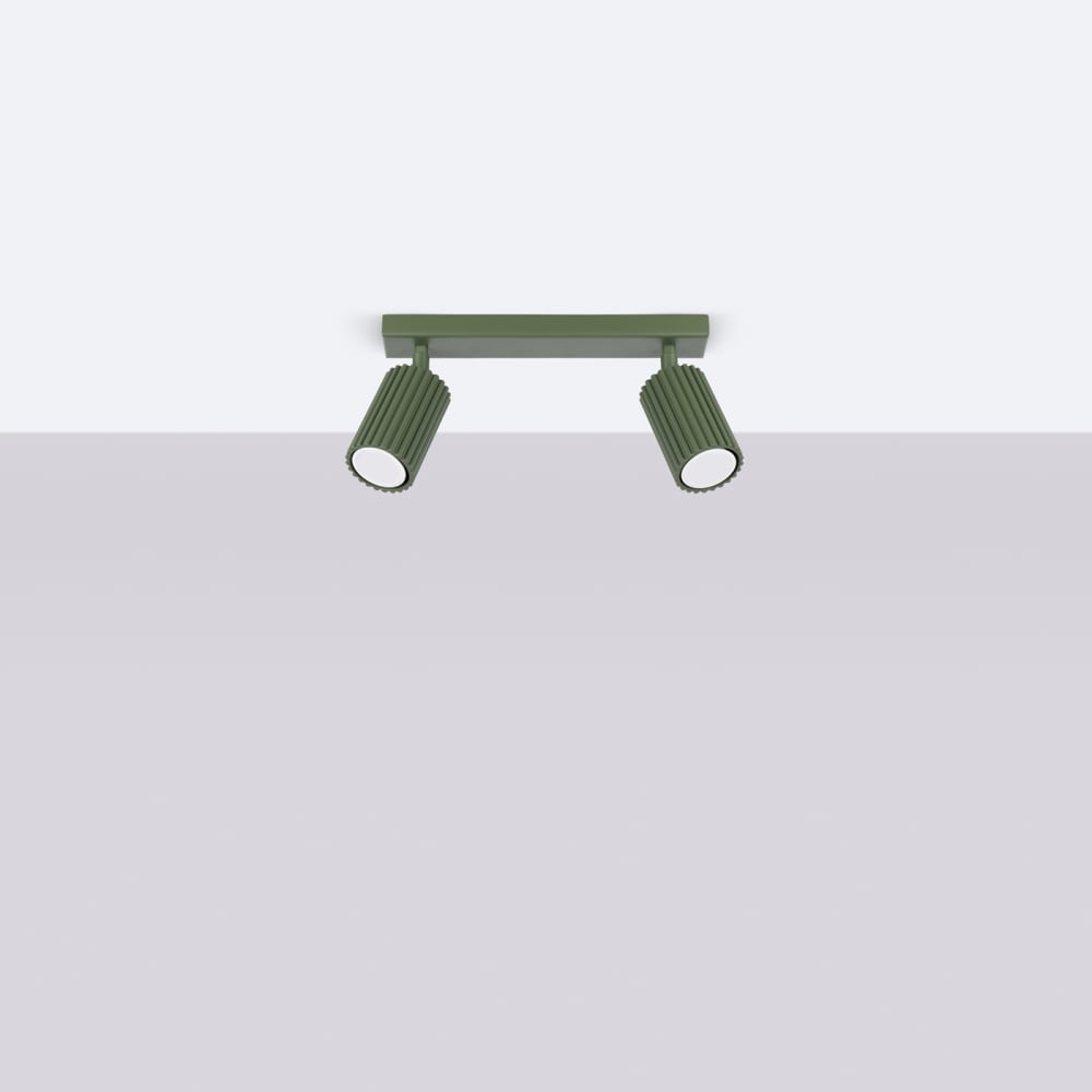 Plafonnier Aluminium Vert Olive GU10 2 Karbon — vue 3