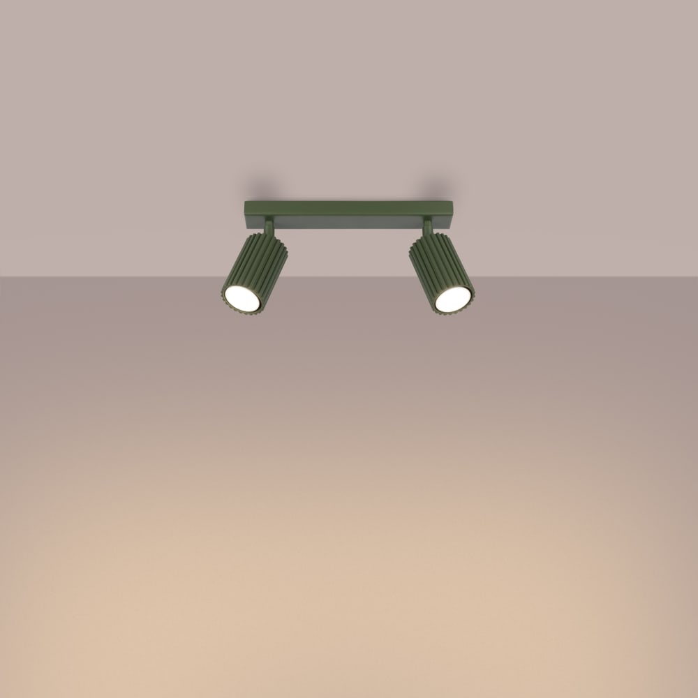 Plafonnier Aluminium Vert Olive GU10 2 Karbon — vue 4