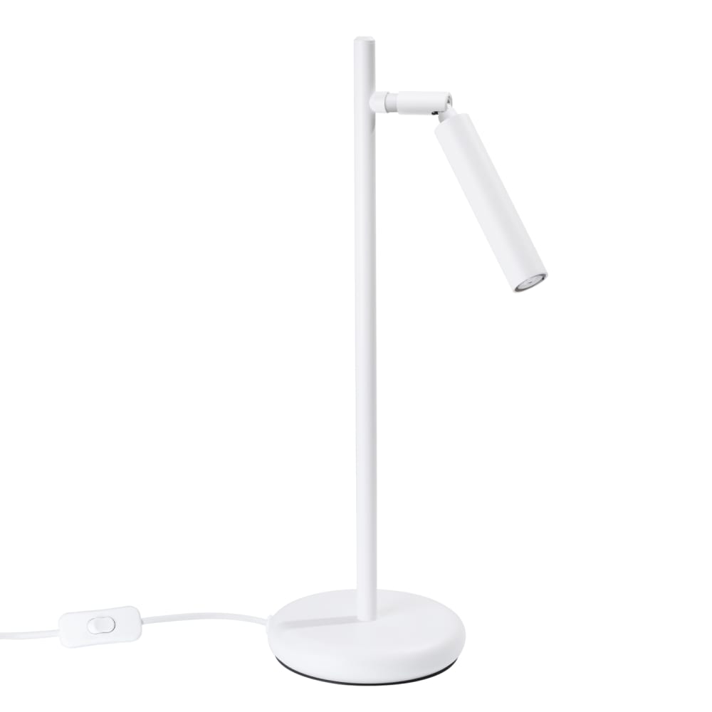 Lampe de bureau acier blanc H 43 cm