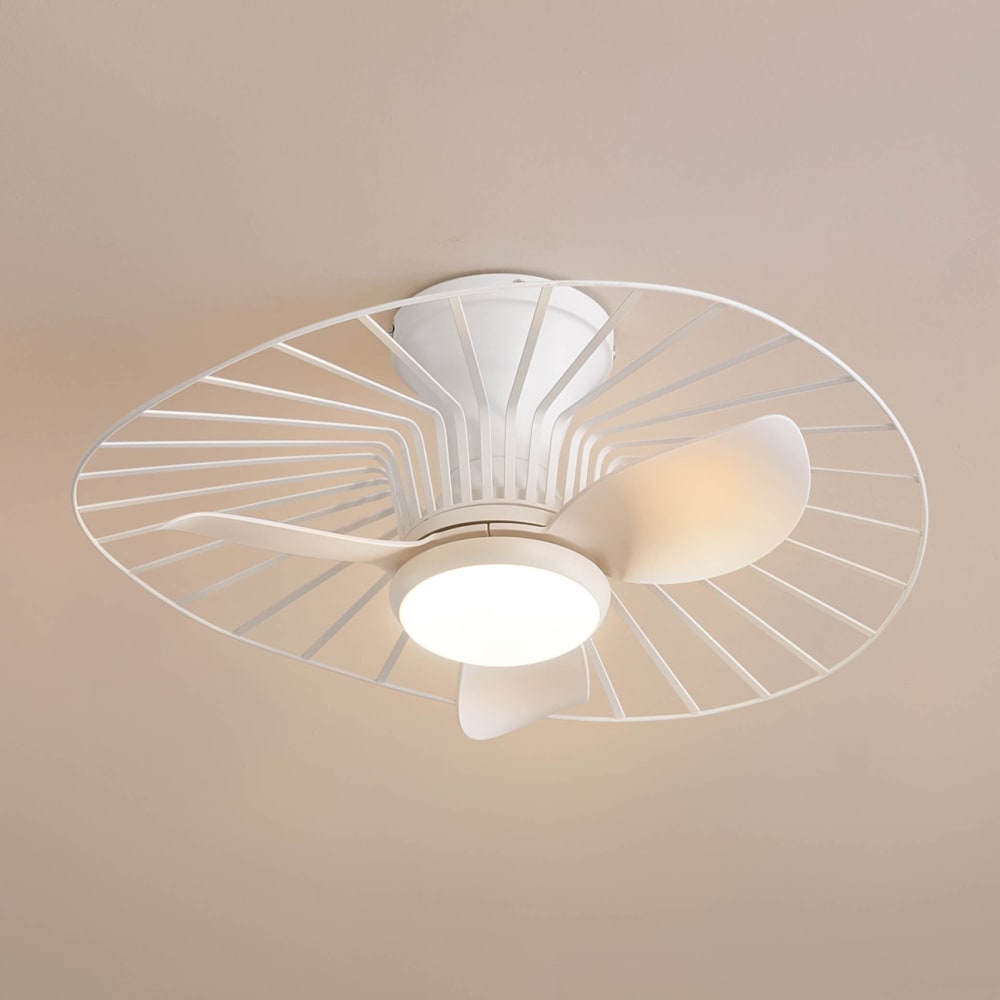 Ventilateur de plafond en métal et abs Blanc 66 cm