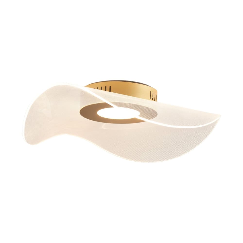 Plafonnier en aluminium et acrylique Transparent et doré 48 cm