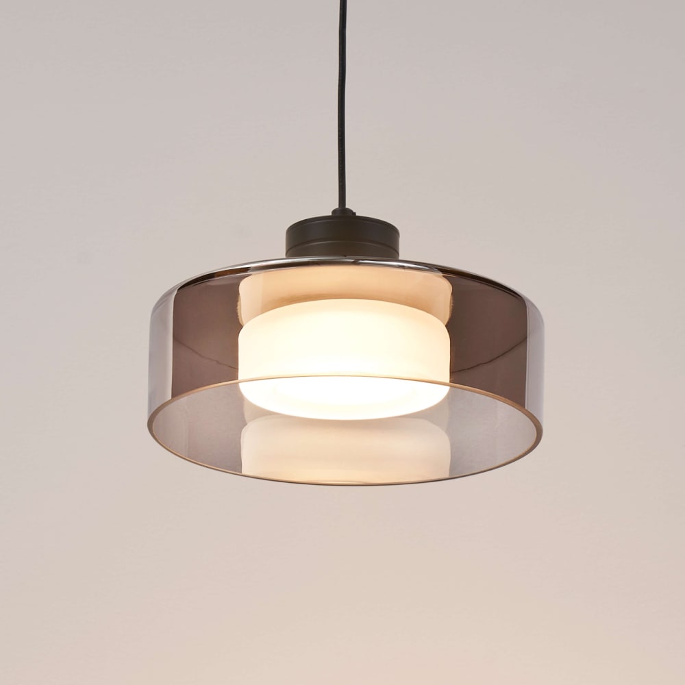 Suspension en verre noir et gris fumé 20 cm — vue 4