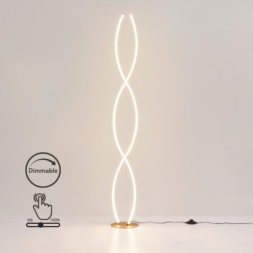 Lampadaire en aluminium, fer et silicone doré / laiton 150 cm — vue 4