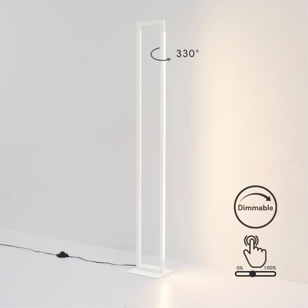 Lampadaire en aluminium, fer et pvc blanc 140 cm — vue 4