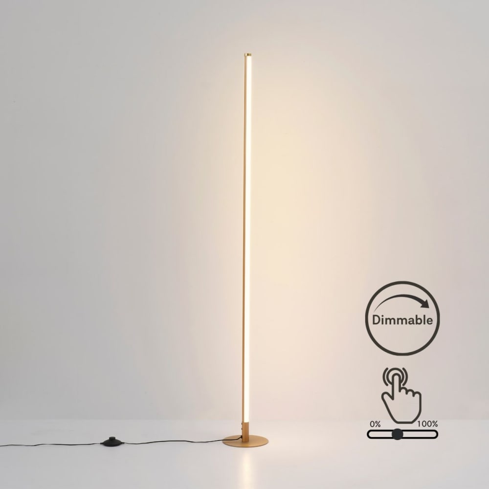 Lampadaire en aluminium, fer et pvc doré / laiton 150 cm — vue 4