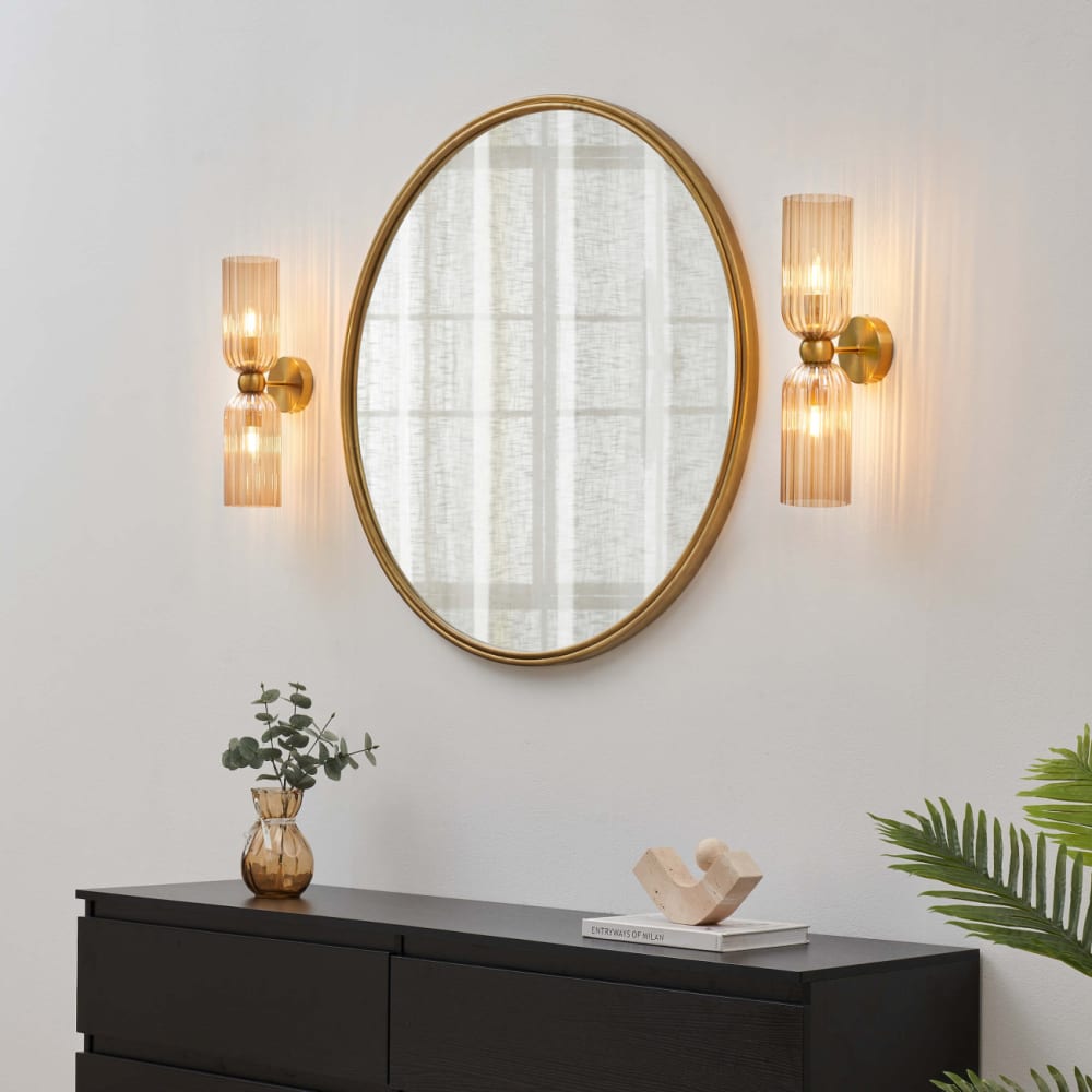 Applique en verre ambré et laiton 42.5 cm — vue 4