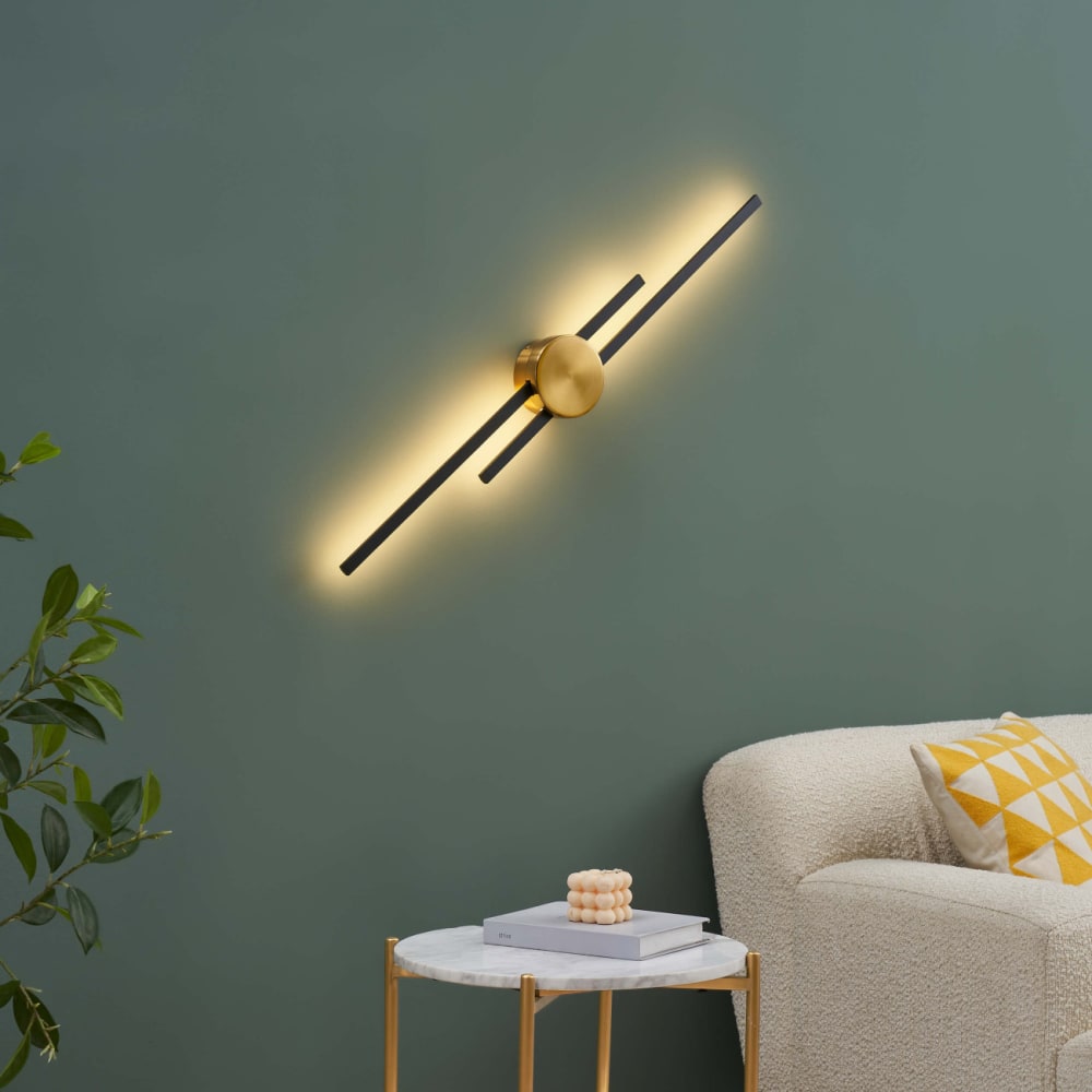 Applique en aluminium et silicone laiton et noir 89 cm - Maisons du Monde