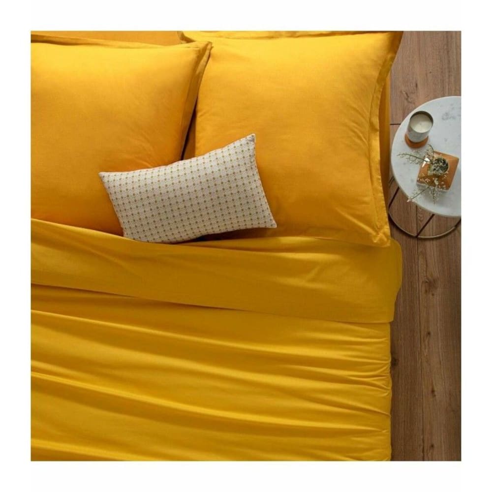 Bettlaken Baumwolle ocker 90x190cm - Maisons Du Monde
