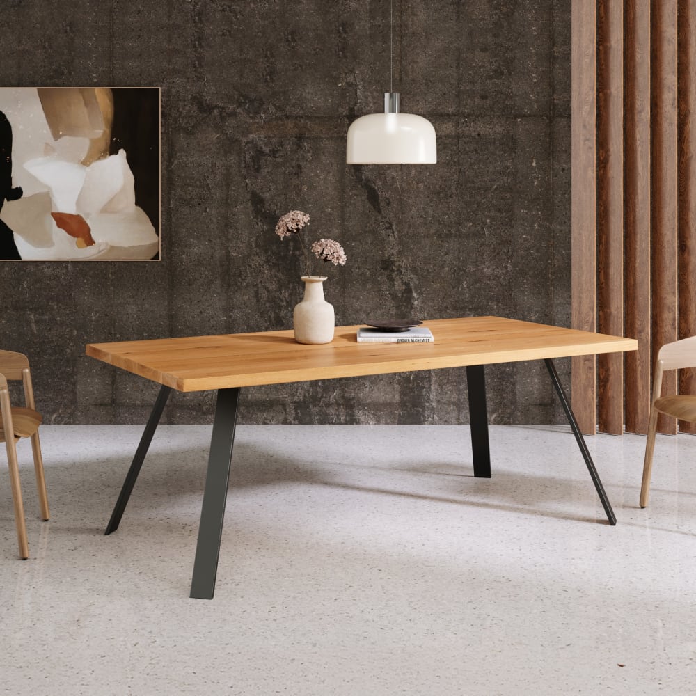 Eichentisch mit Metallbeinen 200x80 cm - Maisons Du Monde