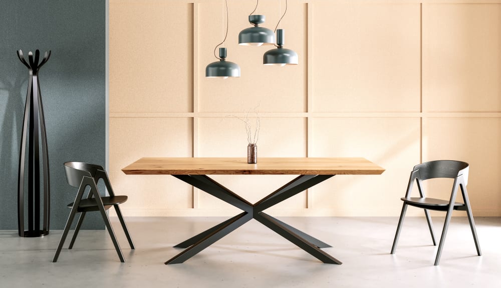 Eichentisch mit Metallbeinen 120x90 cm - Maisons Du Monde