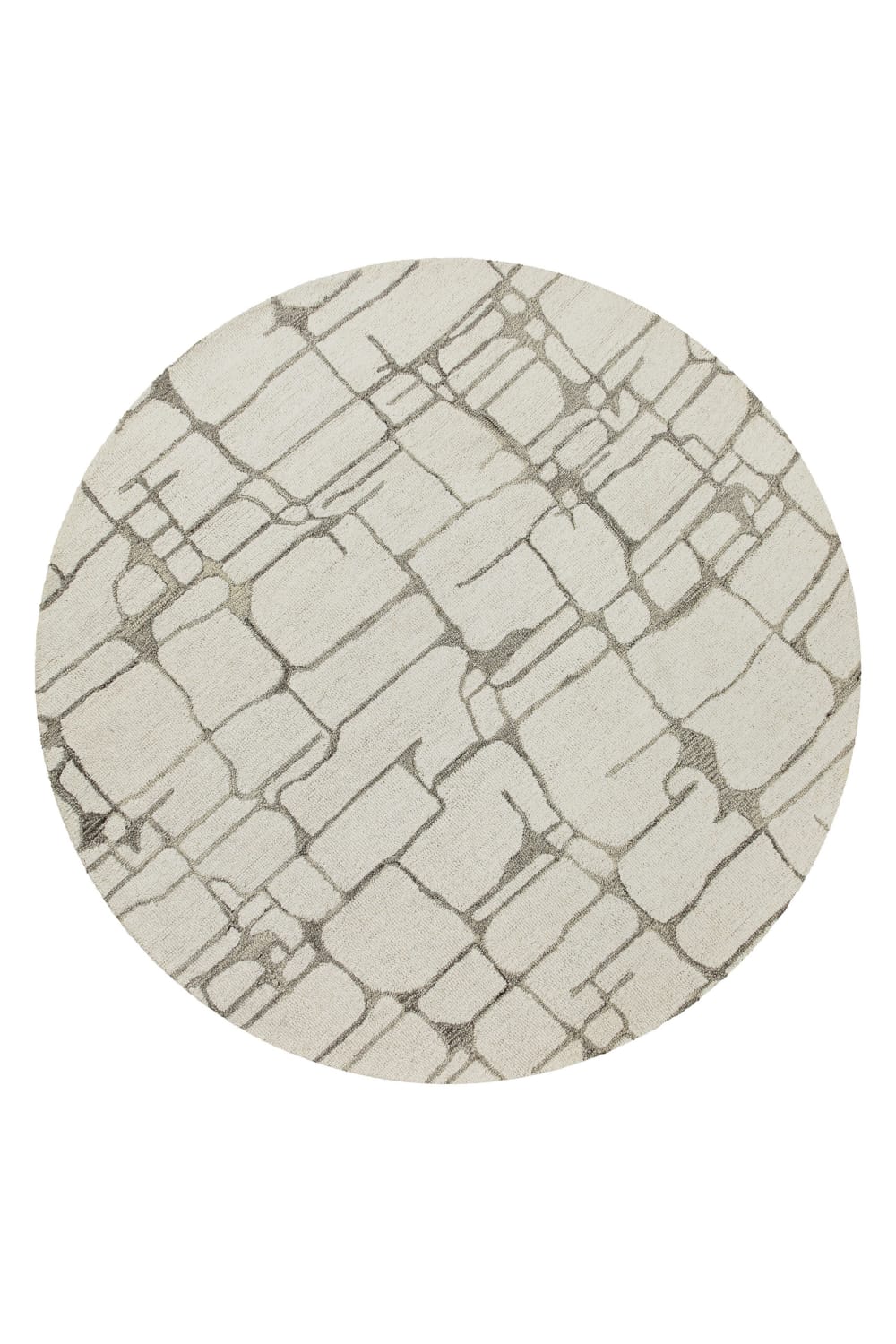 Tapis rond pure laine tufté main crème 180 cm