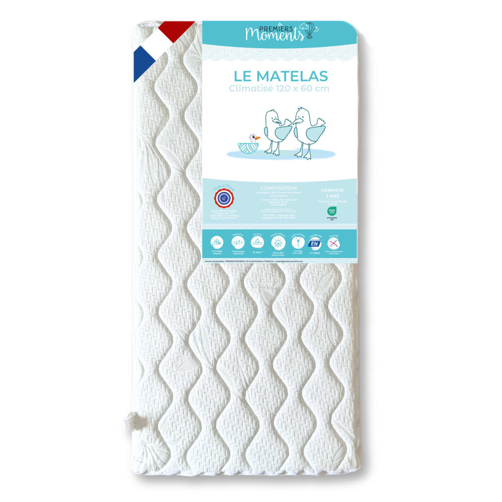 Matelas lit bébé climatisé - 60x120 cm - image 2