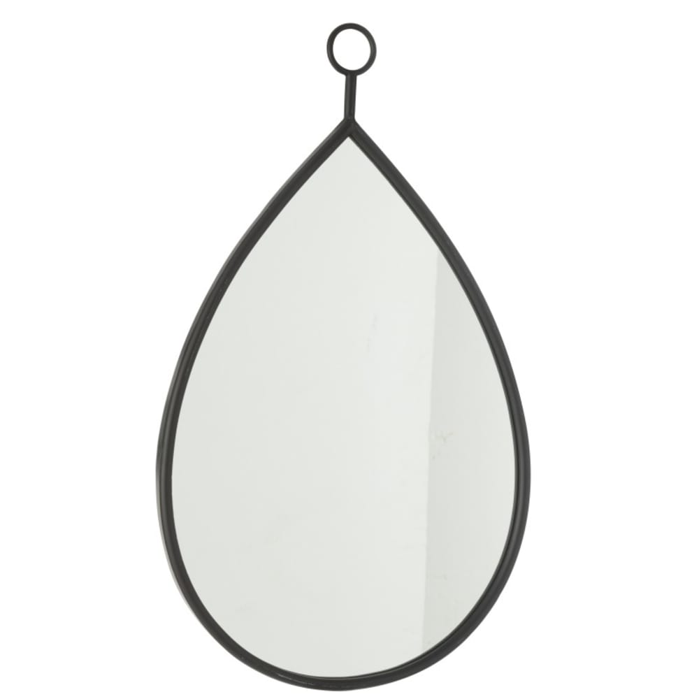 espejo colgante con borde de metal negro 45x745 cm