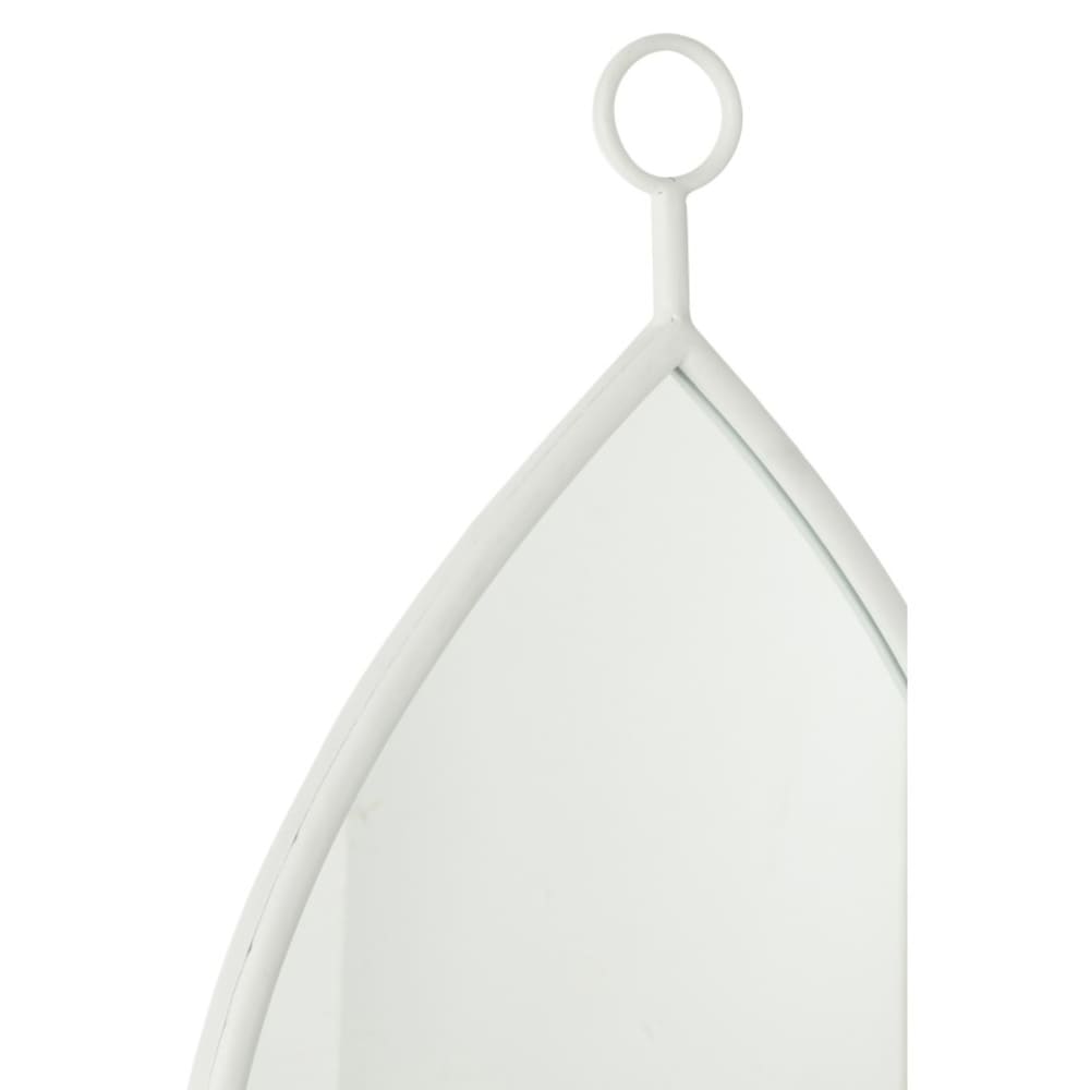 Miroir suspendu bord métal blanc 37x61.5 cm