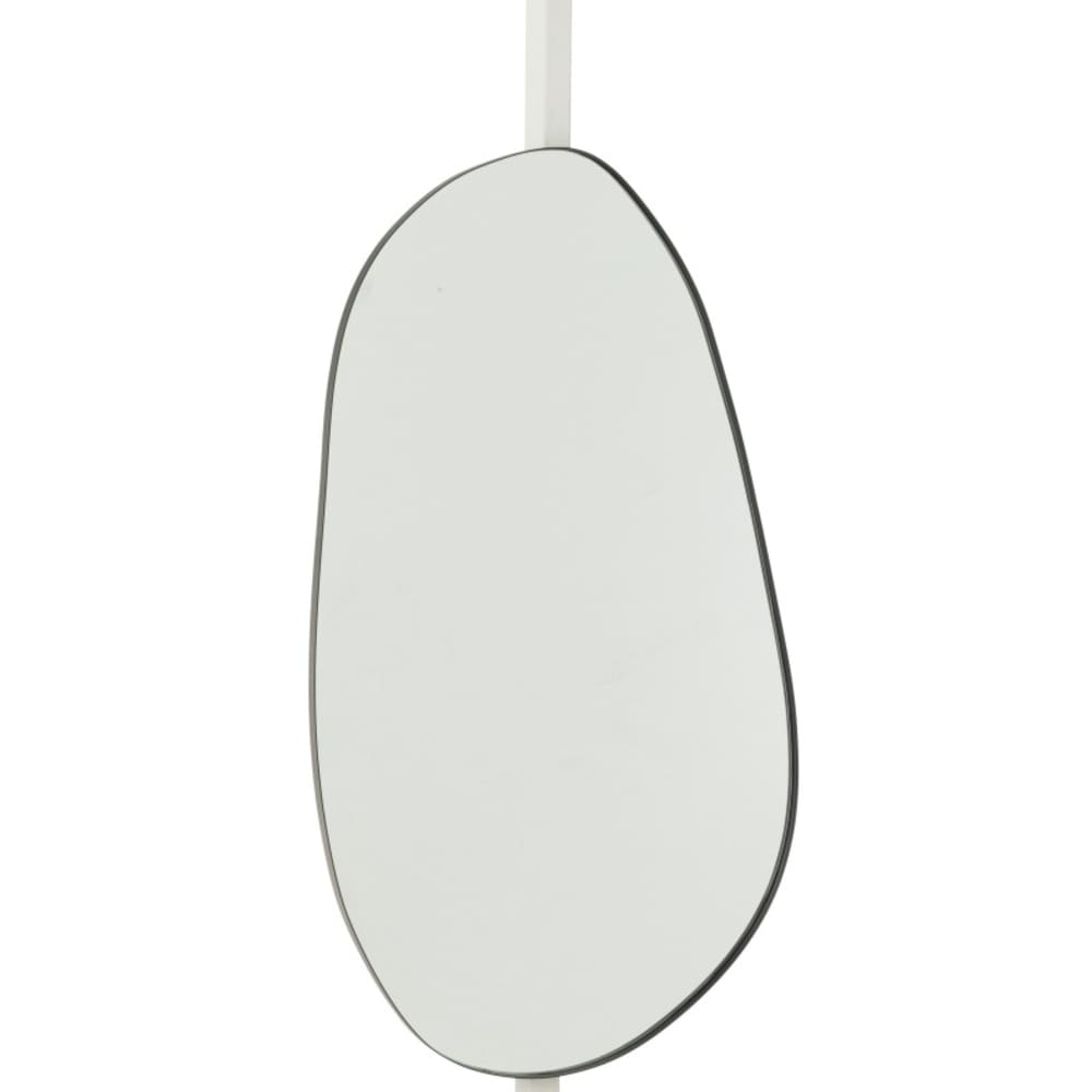 Miroir irrégulier bord métal noir 108x59 cm