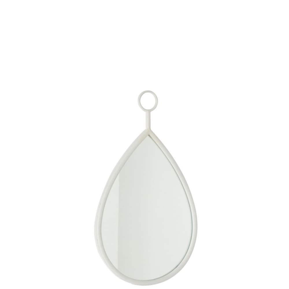 Miroir suspendu bord métal blanc 30.5x53.5 cm