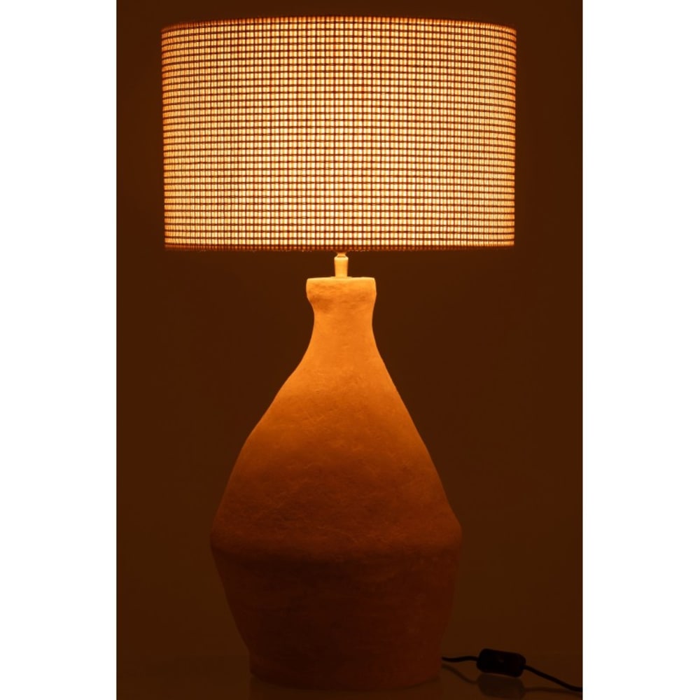 Lampe en papier mâché jaune 40x40x70 cm — vue 4